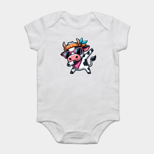 Dabbing Cow Baby Bodysuit by JessArty
